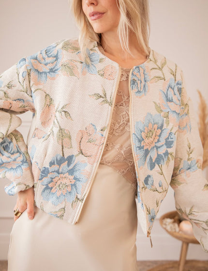 Rosy Belle Beige/Blue - Jacket - ellemilla