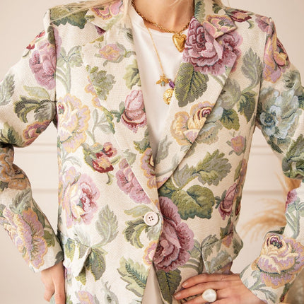 Rosy Belle Green/Pink - Blazer - ellemilla