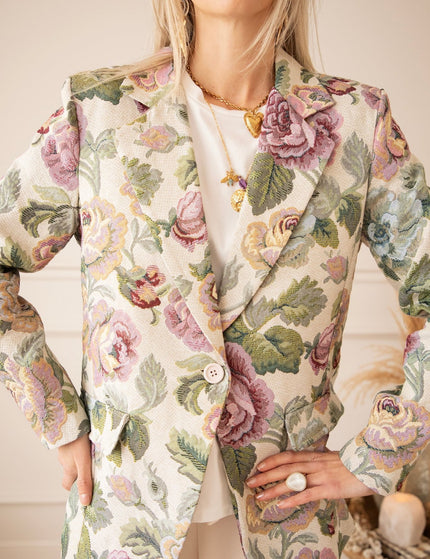 Rosy Belle Green/Pink - Blazer - ellemilla