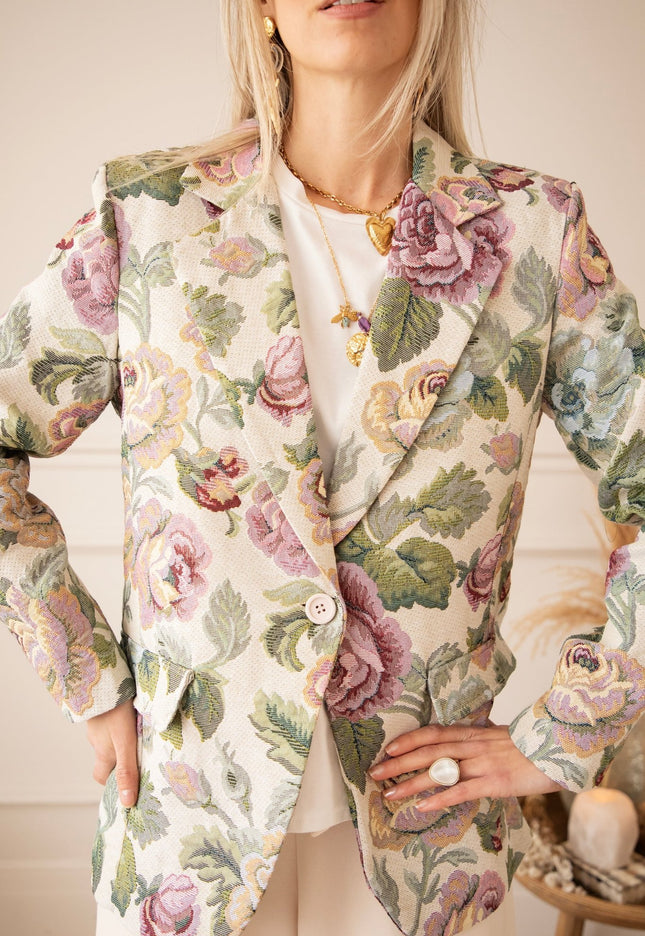 Rosy Belle Green/Pink - Blazer - ellemilla