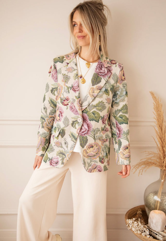 Rosy Belle Green/Pink - Blazer - ellemilla