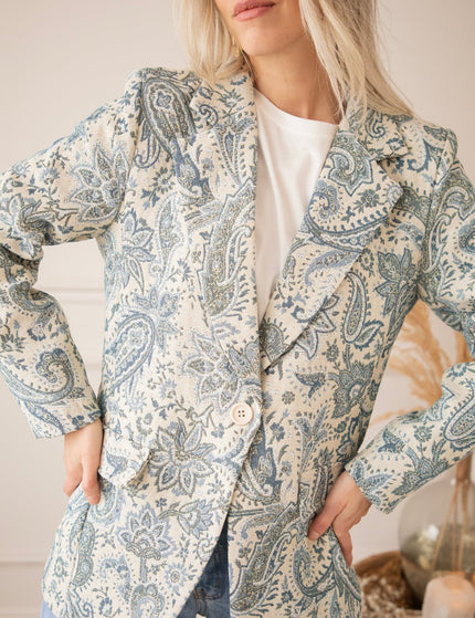 Rosy Belle Paisley Beige/Blue - Blazer - ellemilla