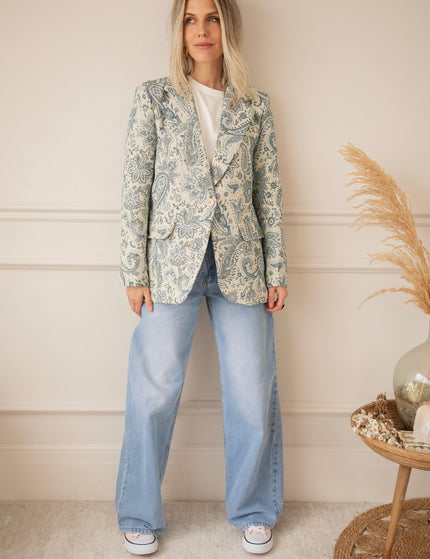 Rosy Belle Paisley Beige/Blue - Blazer - ellemilla