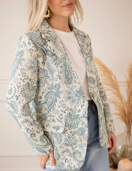 Rosy Belle Paisley Beige/Blue - Blazer - ellemilla