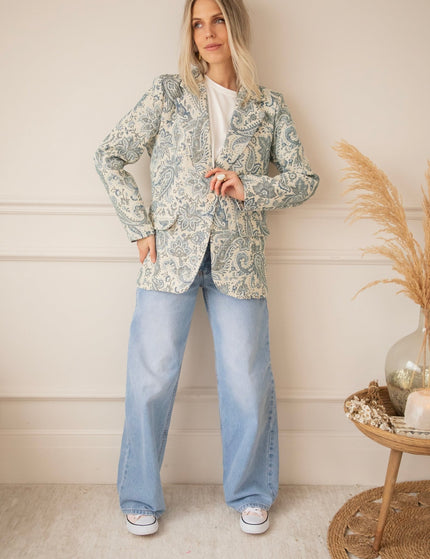 Rosy Belle Paisley Beige/Blue - Blazer - ellemilla