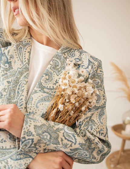 Rosy Belle Paisley Beige/Blue - Blazer - ellemilla