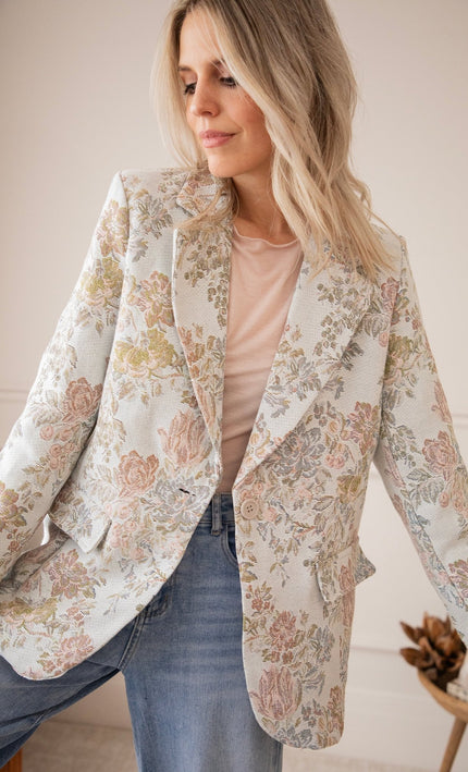 Rosy Belle Soft Blue/Soft Pink - Blazer - ellemilla