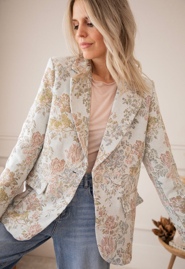 Rosy Belle Soft Blue/Soft Pink - Blazer - ellemilla