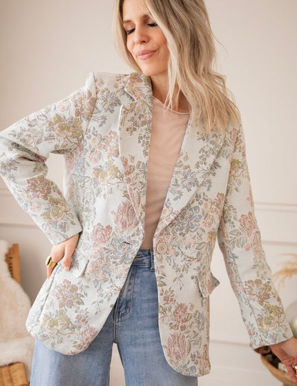 Rosy Belle Soft Blue/Soft Pink - Blazer - ellemilla