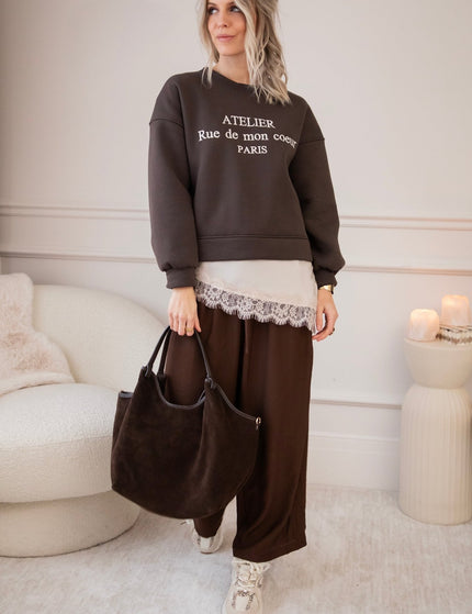 Rue De Mon Coeur Choco - Sweater - ellemilla