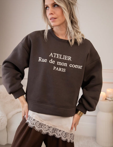 Rue De Mon Coeur Choco - Sweater - ellemilla
