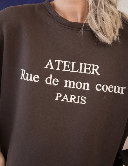 Rue De Mon Coeur Choco - Sweater - ellemilla