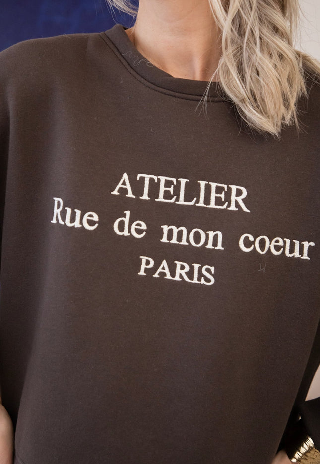 Rue De Mon Coeur Choco - Sweater - ellemilla