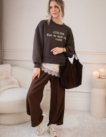 Rue De Mon Coeur Choco - Sweater - ellemilla