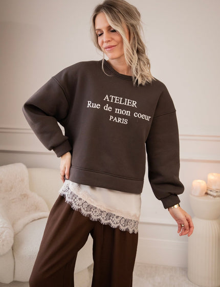 Rue De Mon Coeur Choco - Sweater - ellemilla