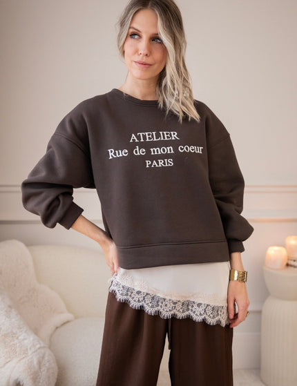 Rue De Mon Coeur Choco - Sweater - ellemilla