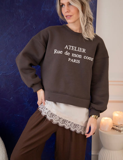 Rue De Mon Coeur Choco - Sweater - ellemilla