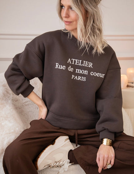 Rue De Mon Coeur Choco - Sweater - ellemilla