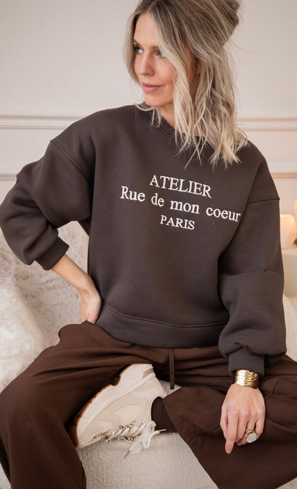 Rue De Mon Coeur Choco - Sweater - ellemilla