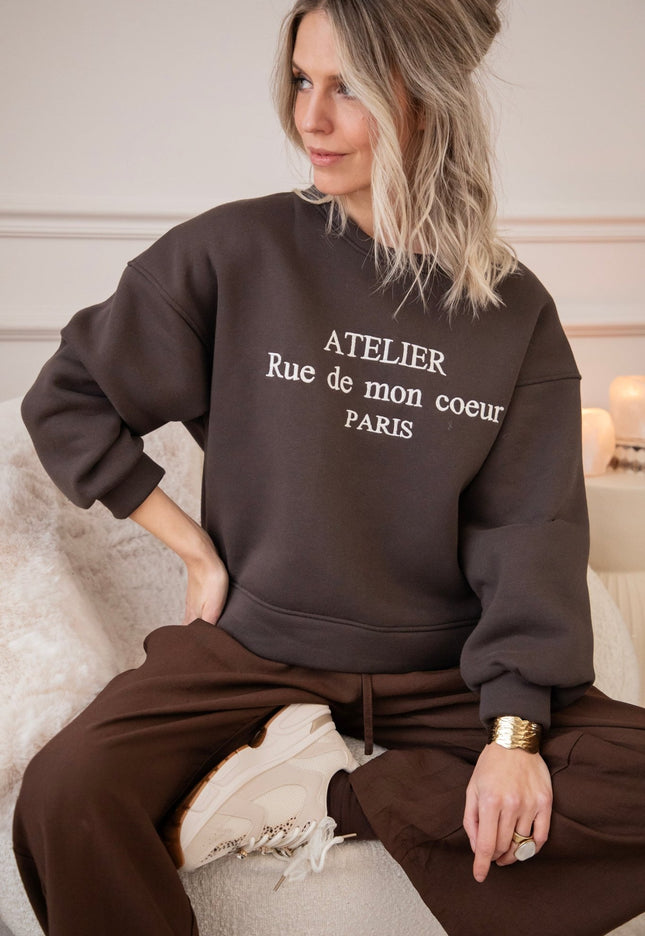 Rue De Mon Coeur Choco - Sweater - ellemilla