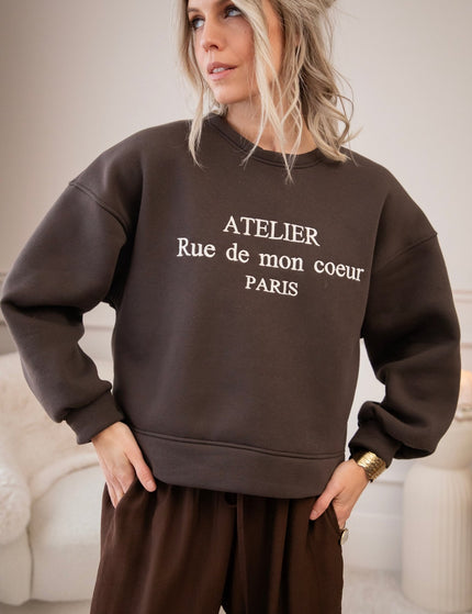Rue De Mon Coeur Choco - Sweater - ellemilla