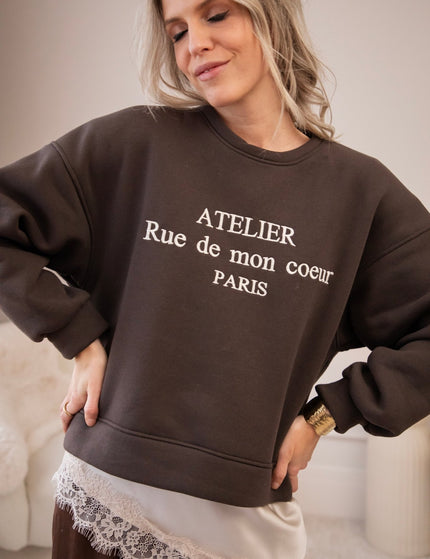 Rue De Mon Coeur Choco - Sweater - ellemilla