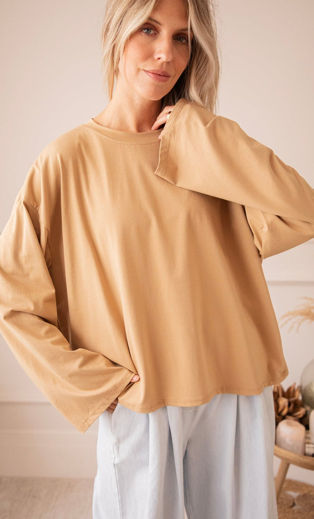 Sadie Basic Camel - Longsleeve - ellemilla