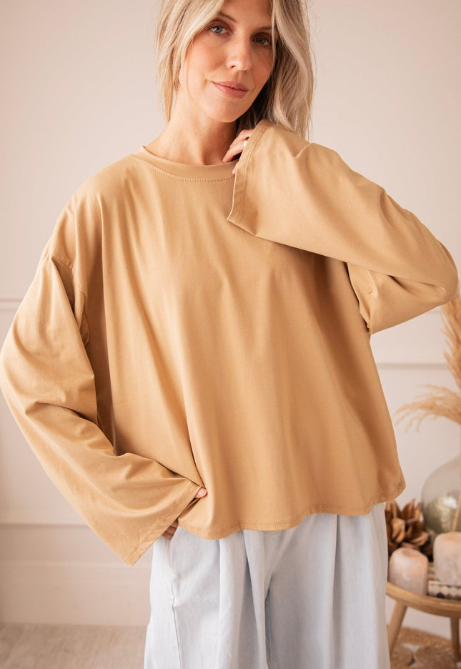 Sadie Basic Camel - Longsleeve - ellemilla
