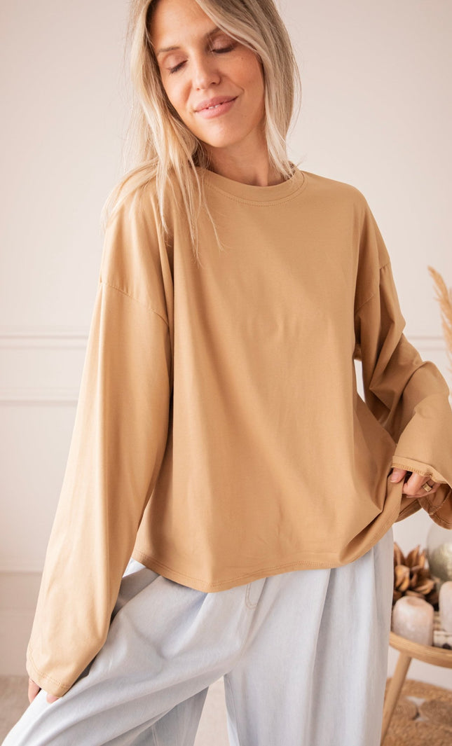Sadie Basic Camel - Longsleeve - ellemilla