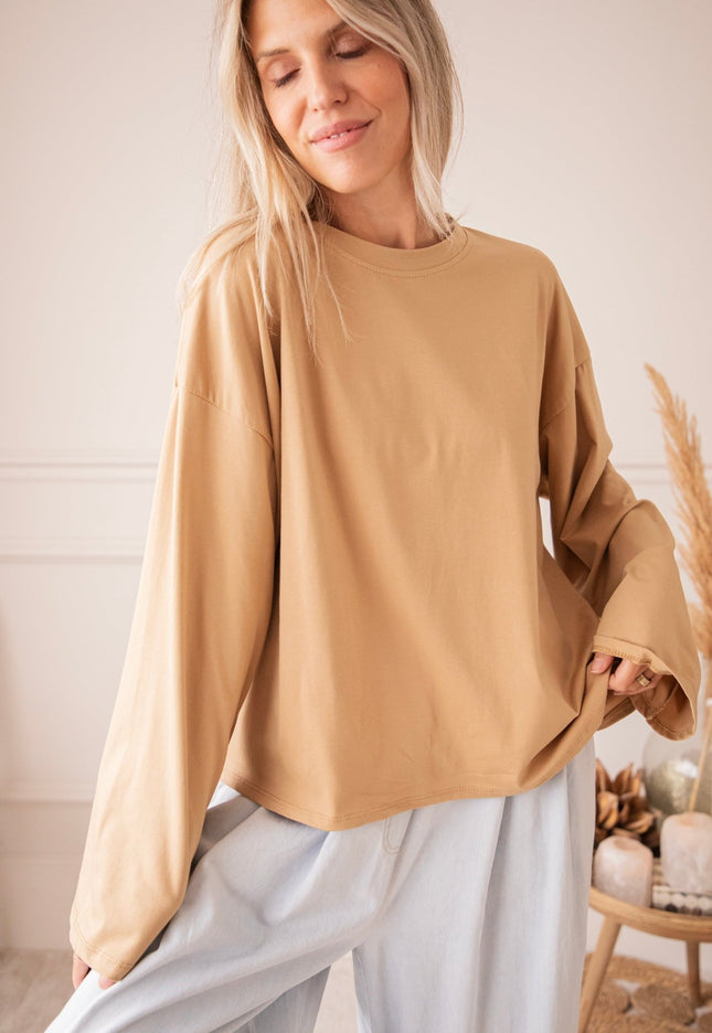 Sadie Basic Camel - Longsleeve - ellemilla
