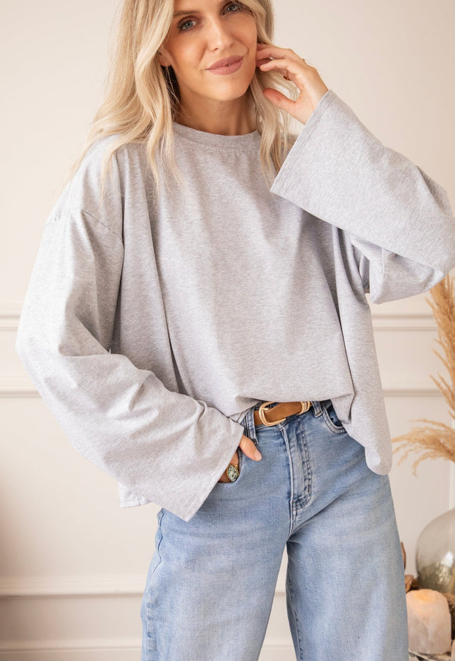Sadie Basic Grey - Longsleeve - ellemilla
