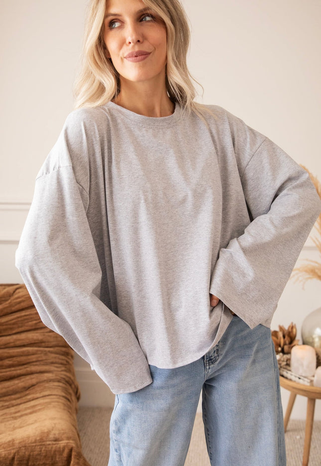 Sadie Basic Grey - Longsleeve - ellemilla