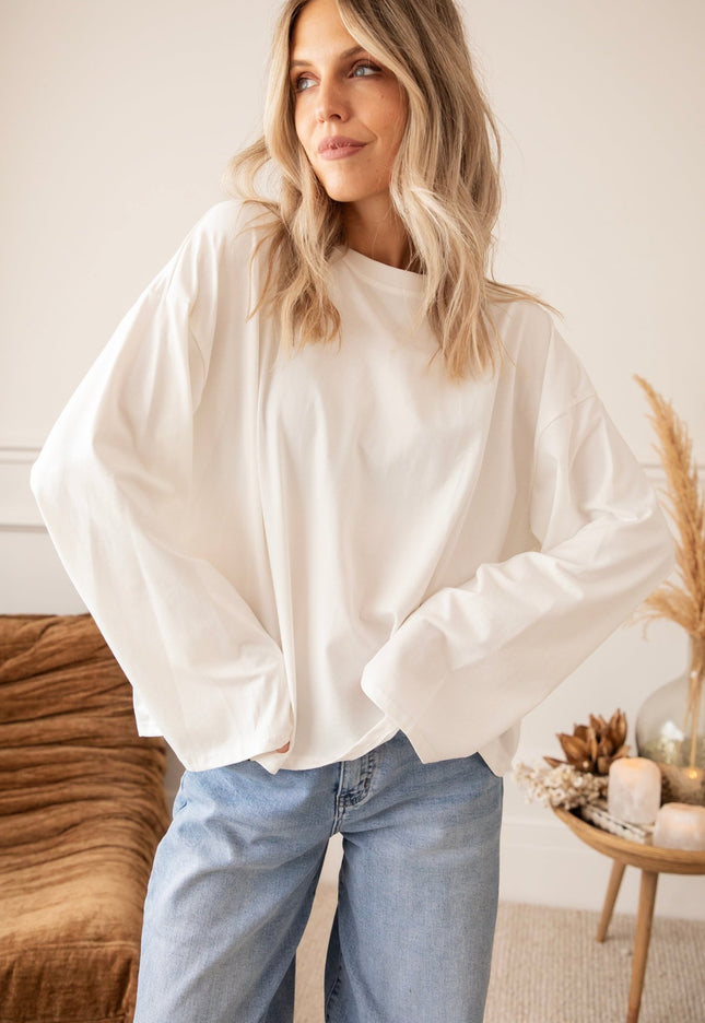 Sadie Basic White - Longsleeve - ellemilla