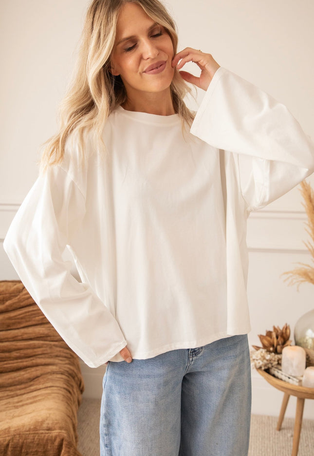 Sadie Basic White - Longsleeve - ellemilla