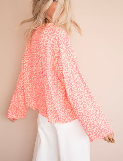 Sadie Leopard Orange/Fuchsia - Longsleeve - ellemilla