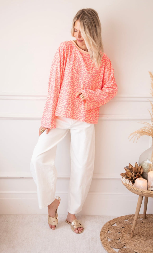 Sadie Leopard Orange/Fuchsia - Longsleeve - ellemilla