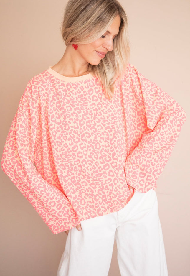Sadie Leopard Orange/Fuchsia - Longsleeve - ellemilla