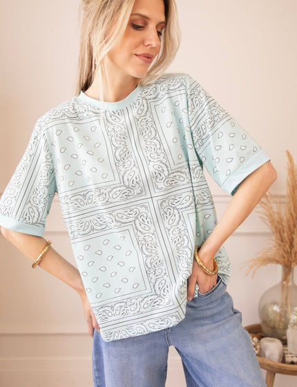 Sadie Paisley Baby Blue - T-Shirt - ellemilla