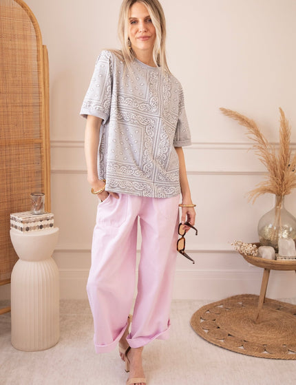 Sadie Paisley Grey - T-Shirt - ellemilla