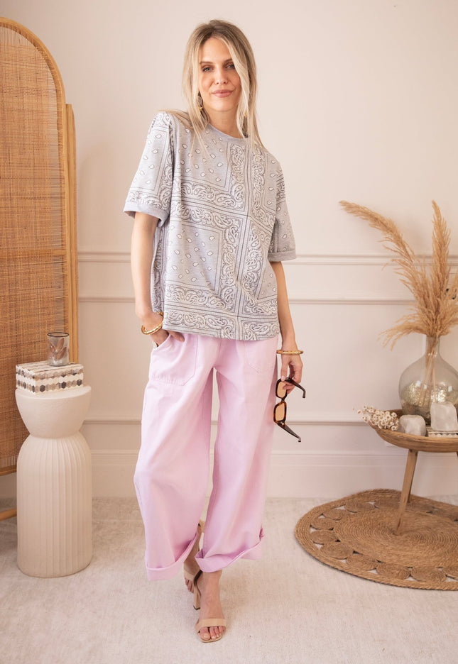 Sadie Paisley Grey - T-Shirt - ellemilla