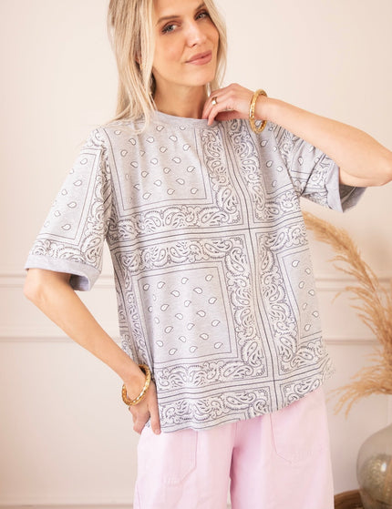 Sadie Paisley Grey - T-Shirt - ellemilla
