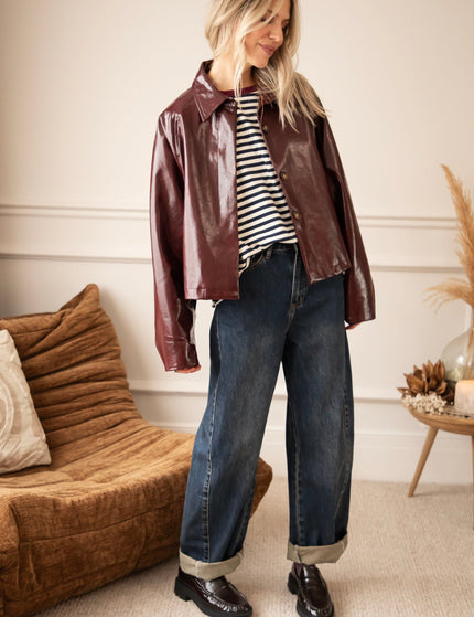 Sadie Stripe Beige/Navy/Burgundy - Longsleeve - ellemilla