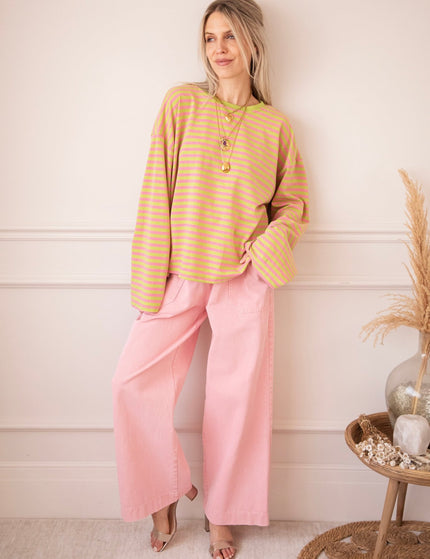 Sadie Stripe Lime/Pink - Longsleeve - ellemilla