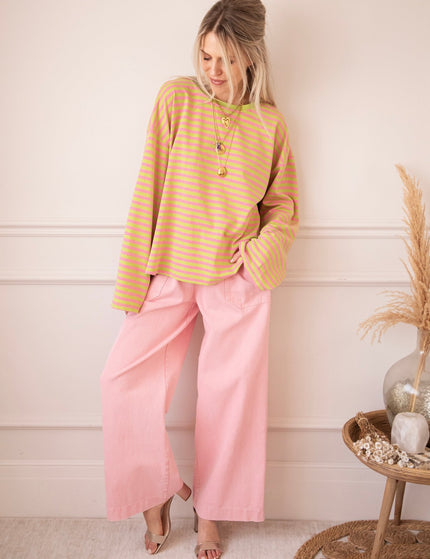 Sadie Stripe Lime/Pink - Longsleeve - ellemilla