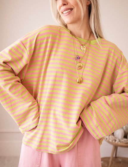 Sadie Stripe Lime/Pink - Longsleeve - ellemilla