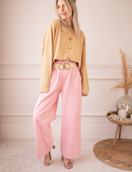 Sadie Stripe Lime/Pink - Longsleeve - ellemilla
