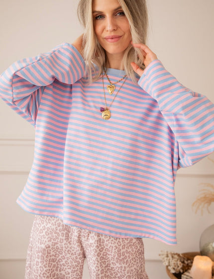 Sadie Stripe Soft Pink/Baby Blue - Longsleeve - ellemilla