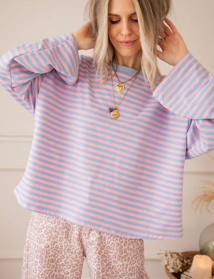Sadie Stripe Soft Pink/Baby Blue - Longsleeve - ellemilla