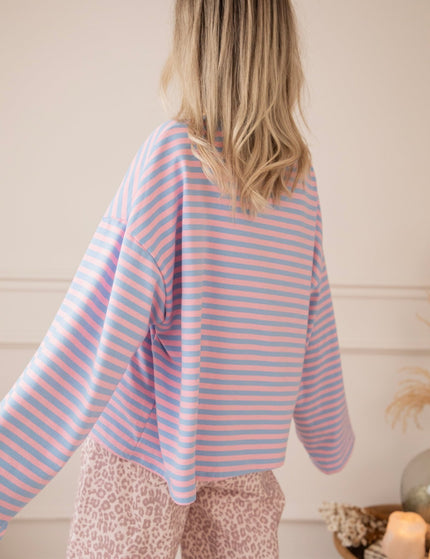 Sadie Stripe Soft Pink/Baby Blue - Longsleeve - ellemilla