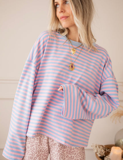 Sadie Stripe Soft Pink/Baby Blue - Longsleeve - ellemilla